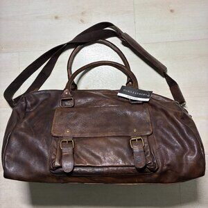 OAK LEATHERS Brown Leather Duffel Bag